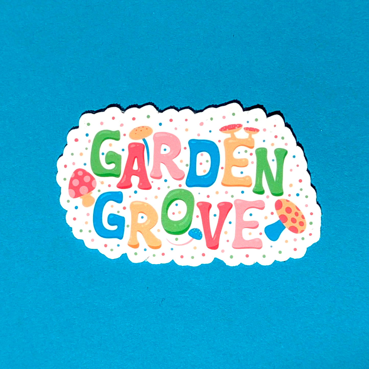 Garden Grove City Vinyl Sticker - Mushroom Design