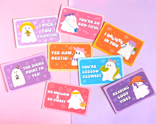 Cute Ghosties Valentine's Exchange Cards, Set of 16