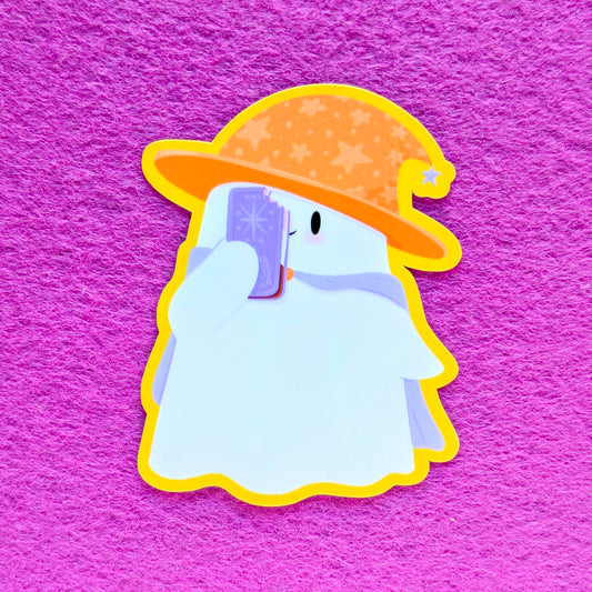 Psychic Cute Ghost Vinyl Sticker