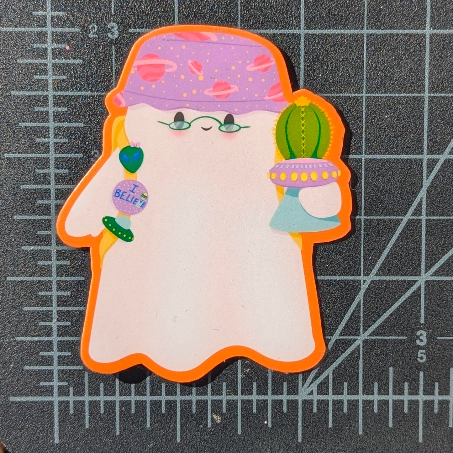 I Believe Cute Ghost Vinyl Sticker