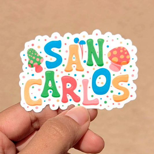 San Carlos City Vinyl Sticker - Mushroom Design