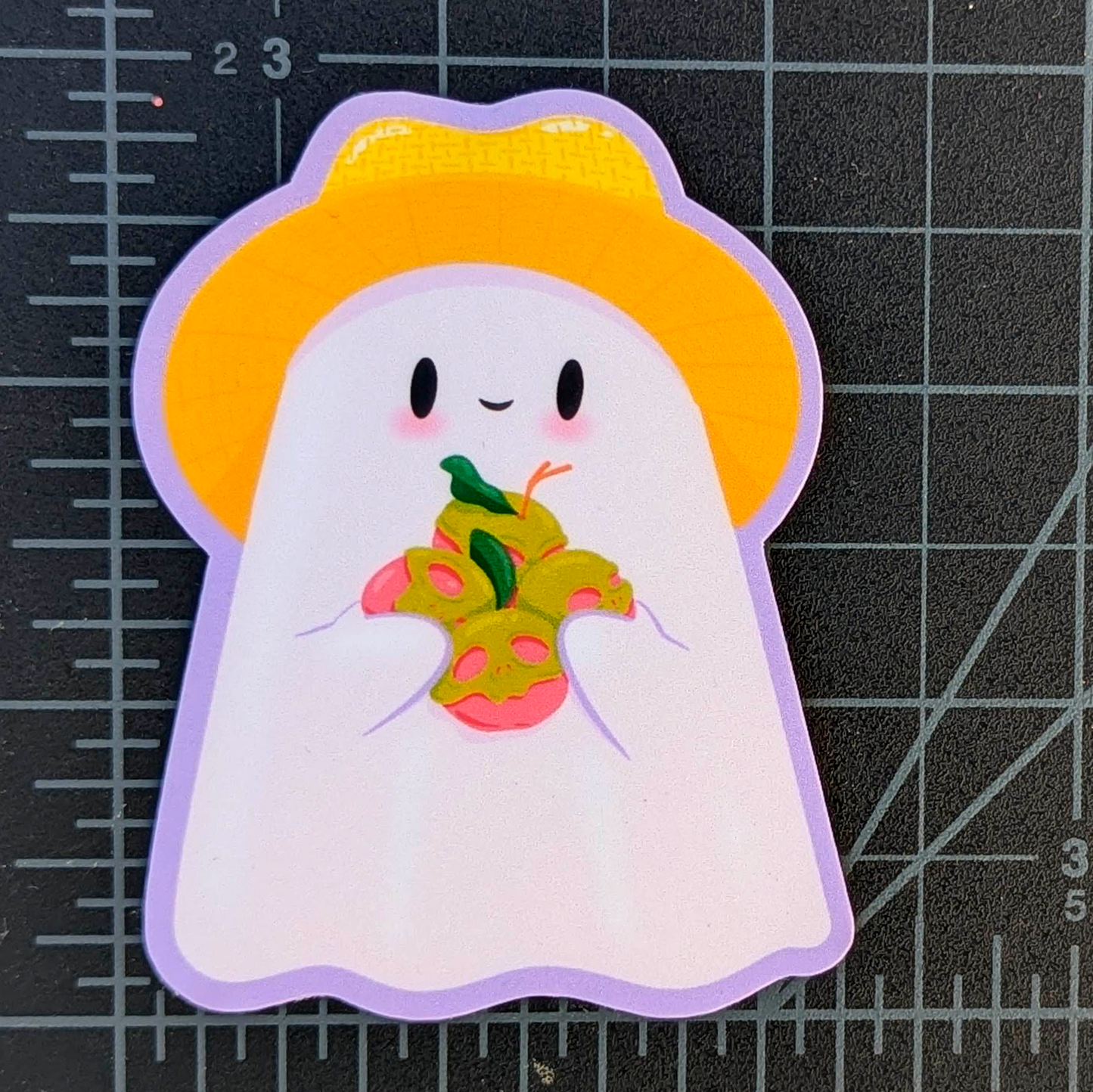 Poison Apple Picking Cute Ghost Vinyl Sticker