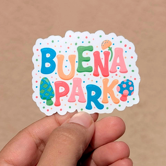 Buena Park City Vinyl Sticker - Mushroom Design