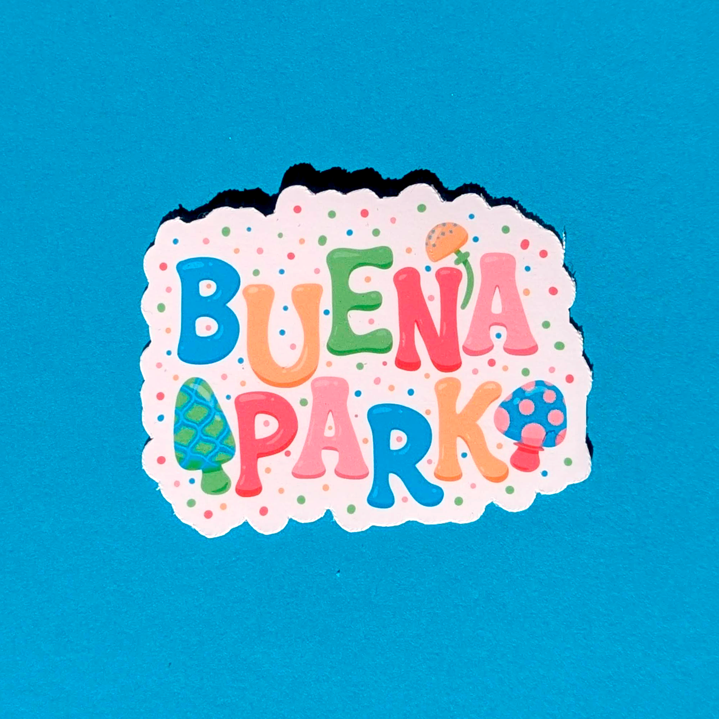 Buena Park City Vinyl Sticker - Mushroom Design