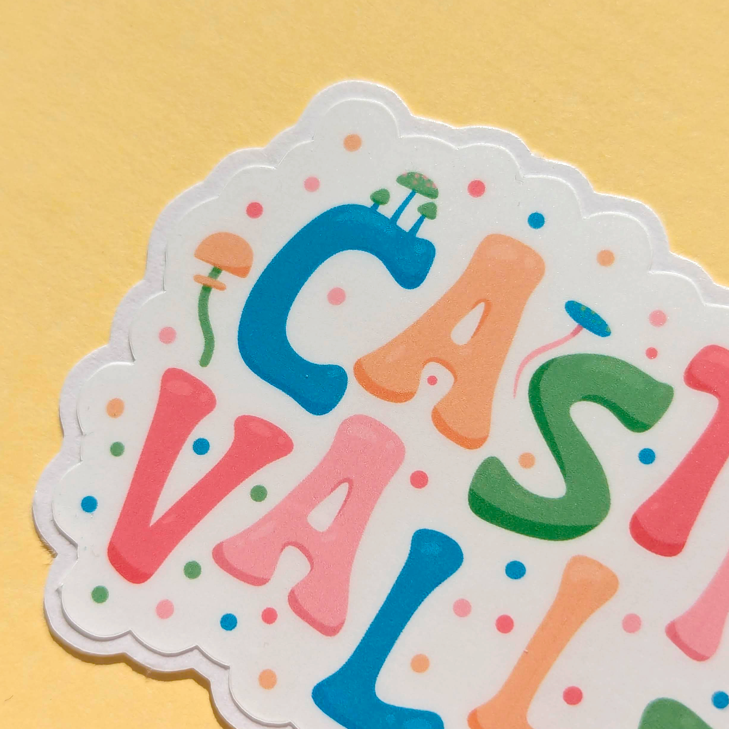 Castro Valley City Vinyl Sticker - Mushroom Design