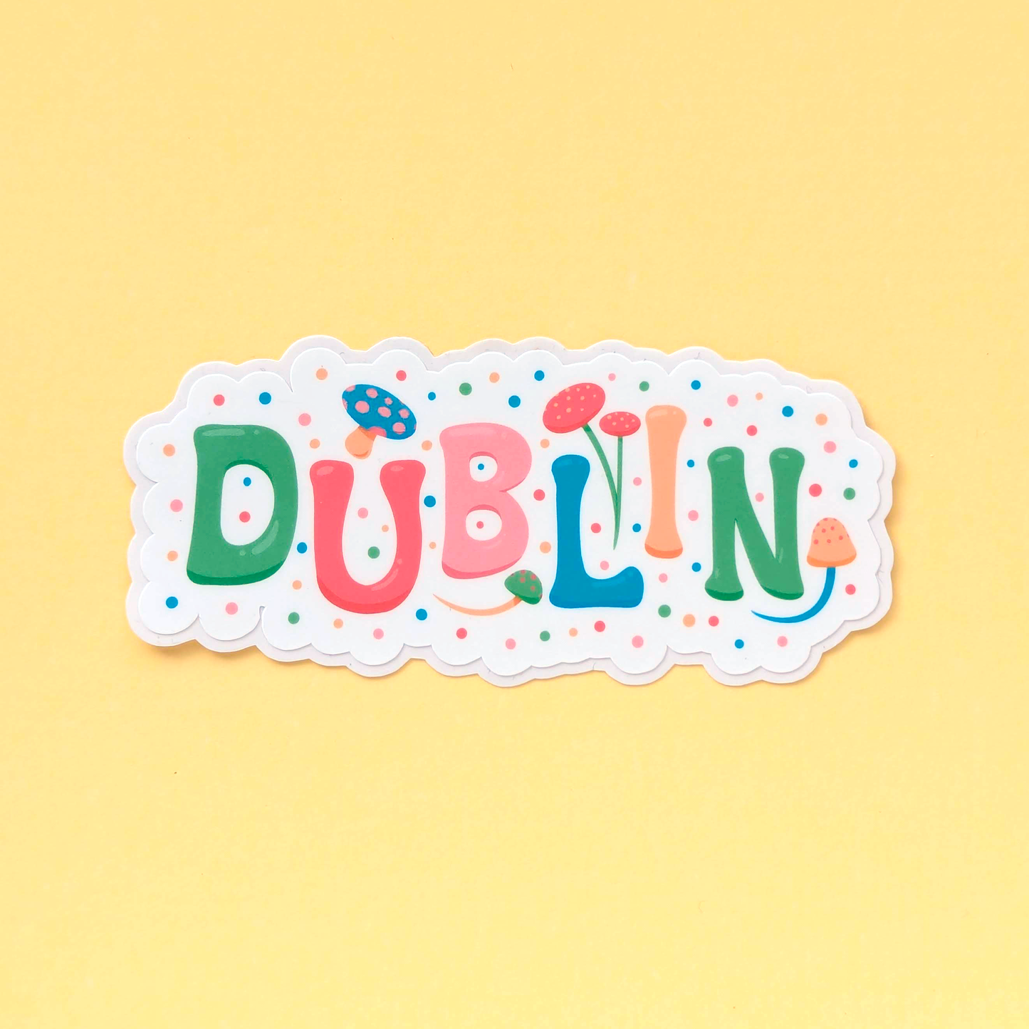 Dublin City Vinyl Sticker - Mushroom Design