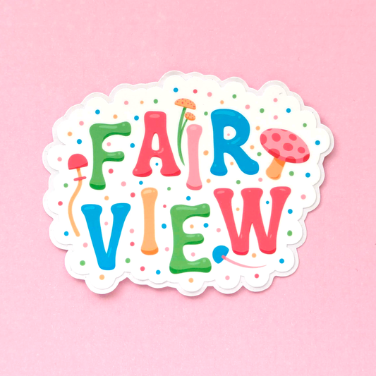 Fairview City Vinyl Sticker - Mushroom Design