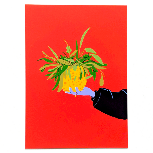 Red Hand Plant Art Print