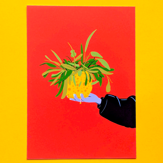 Red Hand Plant Art Print