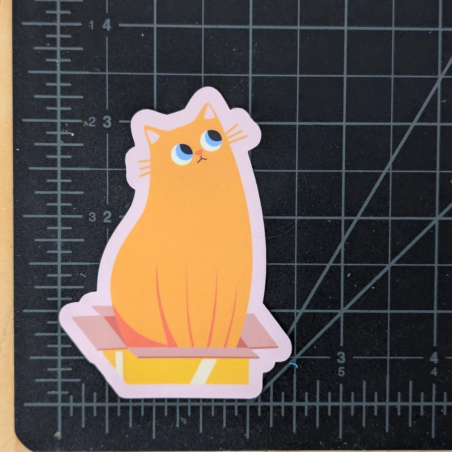 If it fits, it sits - Cat in a box vinyl sticker