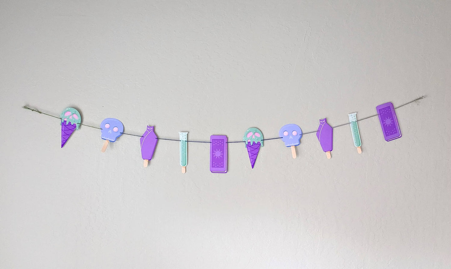 Goth Ice Cream Halloween Banner - Party Supplies