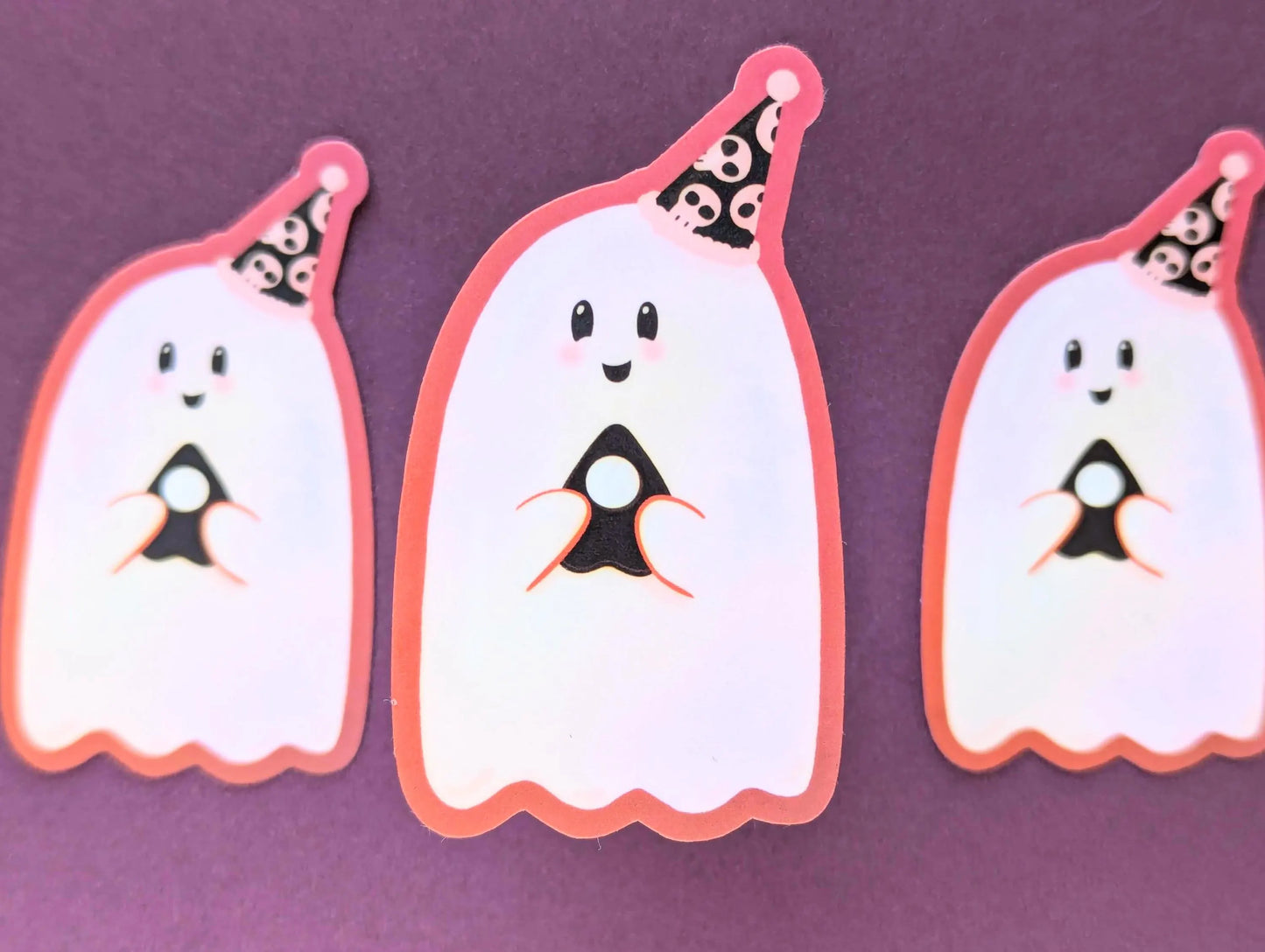 Party Hat Ghost Vinyl Sticker