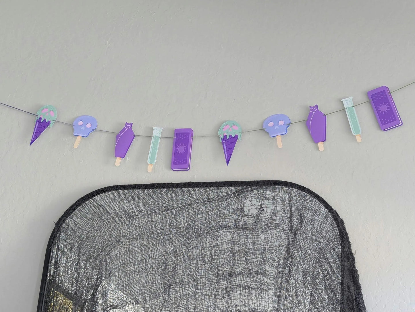 Goth Ice Cream Halloween Banner - Party Supplies