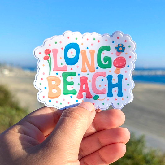Long Beach City Sticker - Mushroom Design