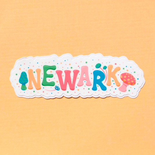 Newark City Vinyl Sticker - Mushroom Design