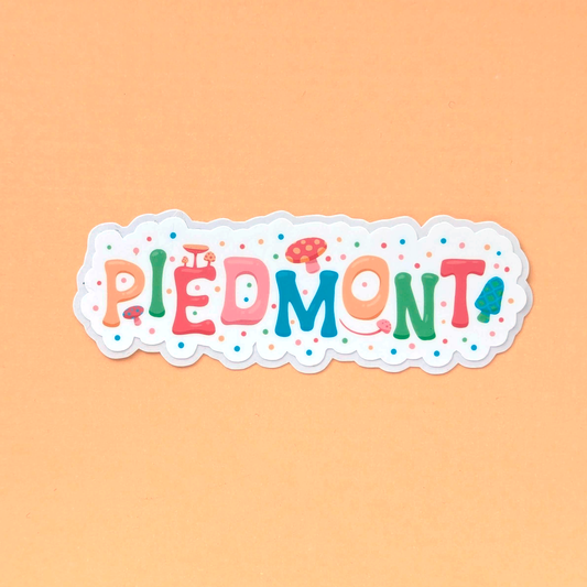 Piedmont City Vinyl Sticker - Mushroom Design