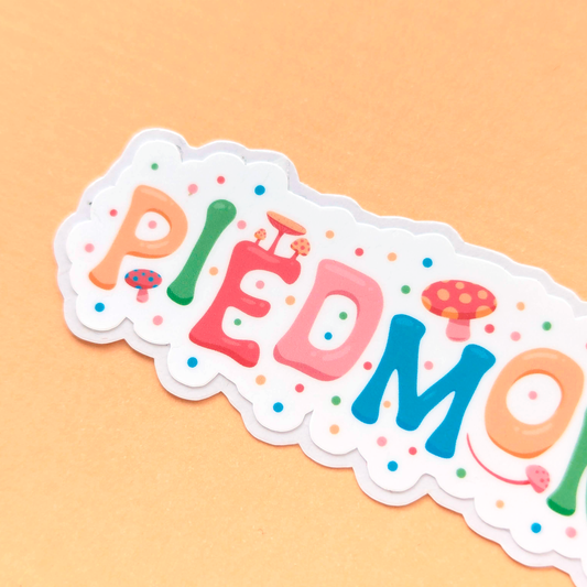 Piedmont City Vinyl Sticker - Mushroom Design