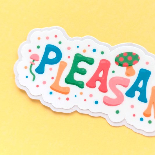 Pleasanton City Vinyl Sticker - Mushroom Design