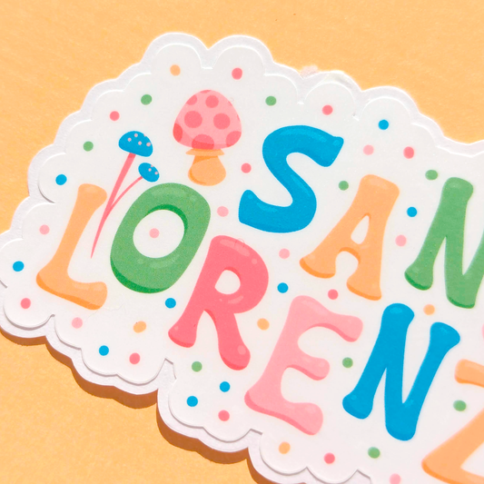 San Lorenzo City Vinyl Sticker - Mushroom Design
