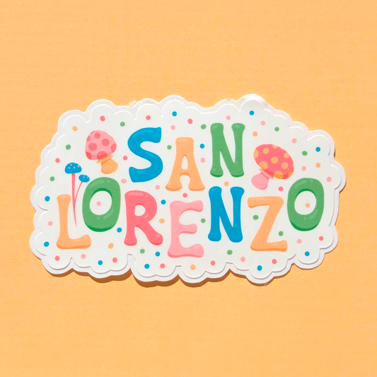 San Lorenzo City Vinyl Sticker - Mushroom Design