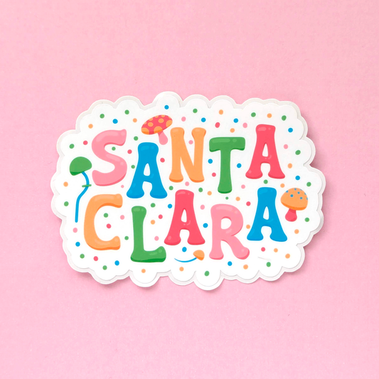 Santa Clara City Vinyl Sticker - Mushroom Design