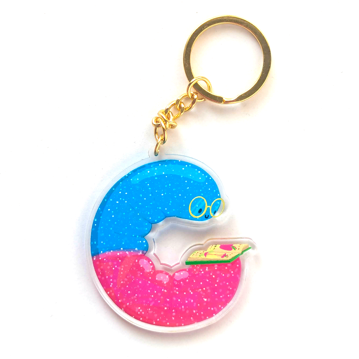 Sour Gummy Bookworm Keychain