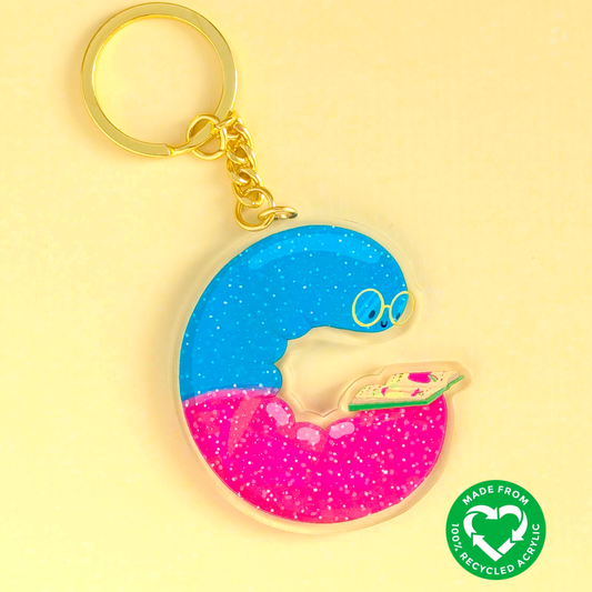 Sour Gummy Bookworm Keychain