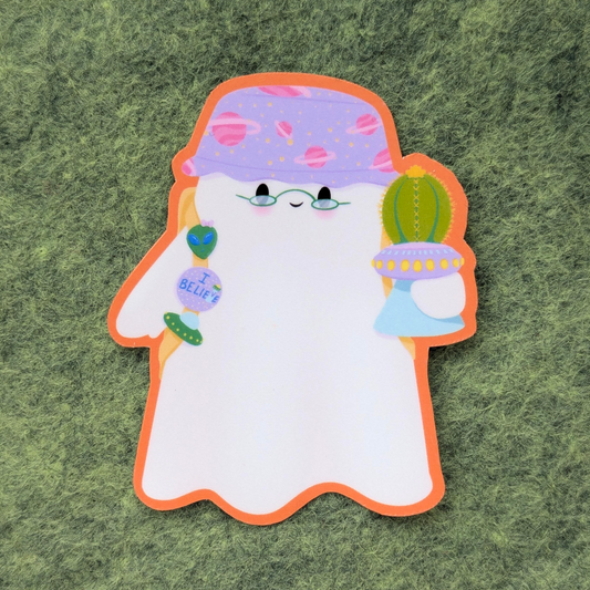 I Believe Cute Ghost Vinyl Sticker