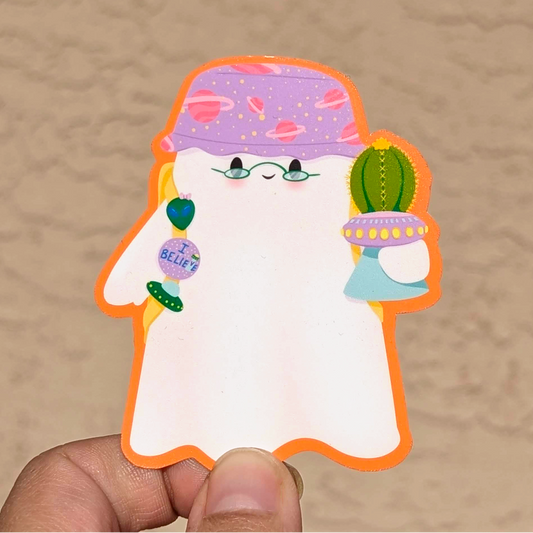 I Believe Cute Ghost Vinyl Sticker